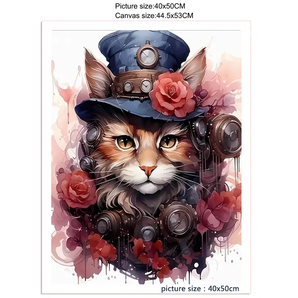 DIY 5D diamond painting steampunk animal full round square diamond embroidery mosaic machines dog cat rabbit cross stitch G627