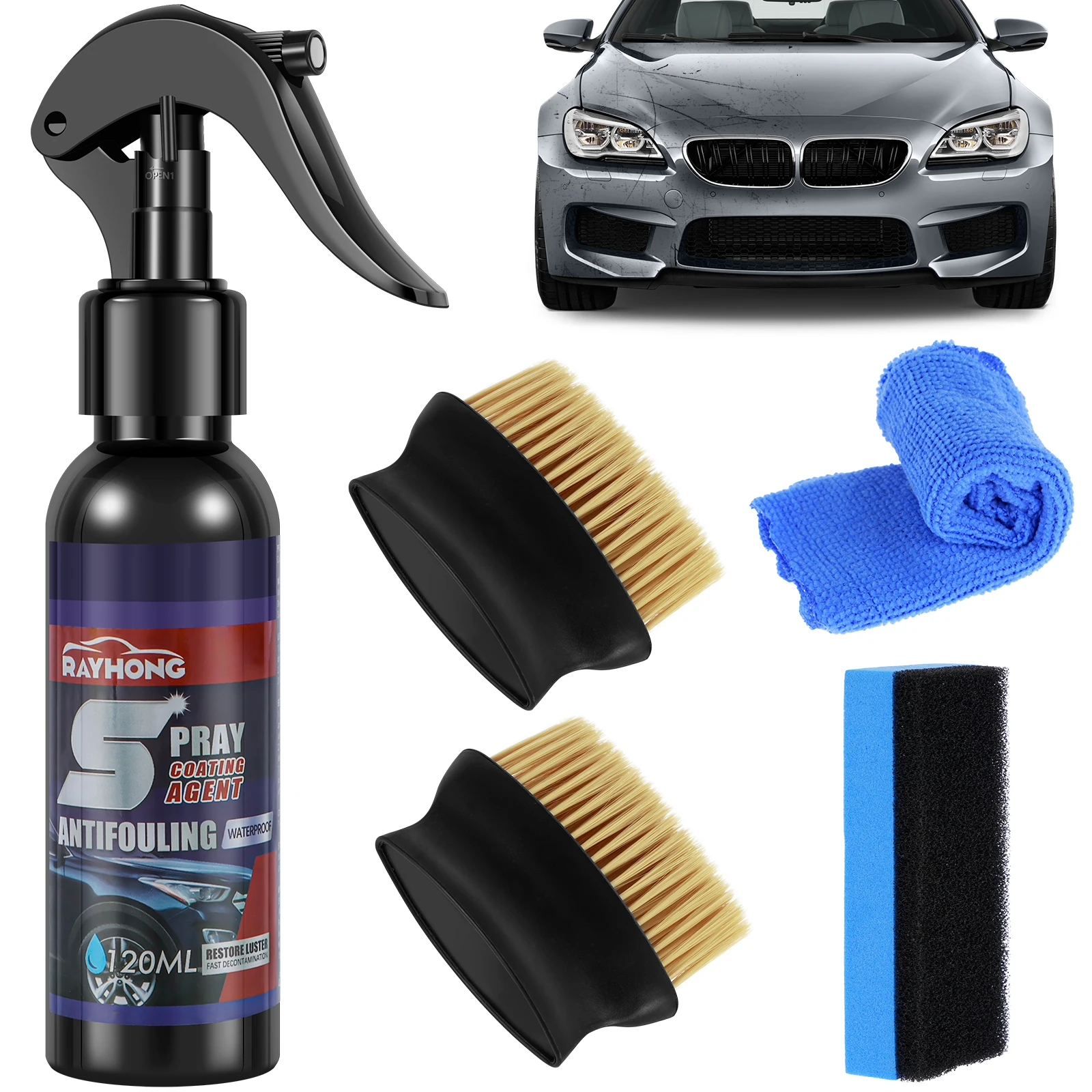 

Car Coating Spray 3 in 1 Ceramic Spray Coating High Protection Nano Coating Spray Plastic Parts Refurbish Agent for Car Boat