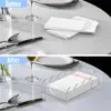 New Acrylic Acrylic Napkin Holder Handmade Tabletop Bathroom Scalloped Tray Napkin Tissue Storage Rack Disposable Paper 3