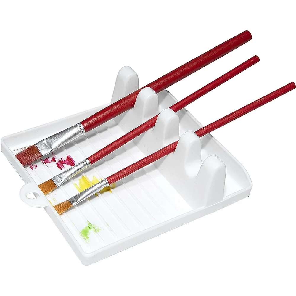 Paint Brush Holder Slots Desk Brush Rest Water Coloring Display Stand Watercolor Acrylic Oil Painting Brushes Storage