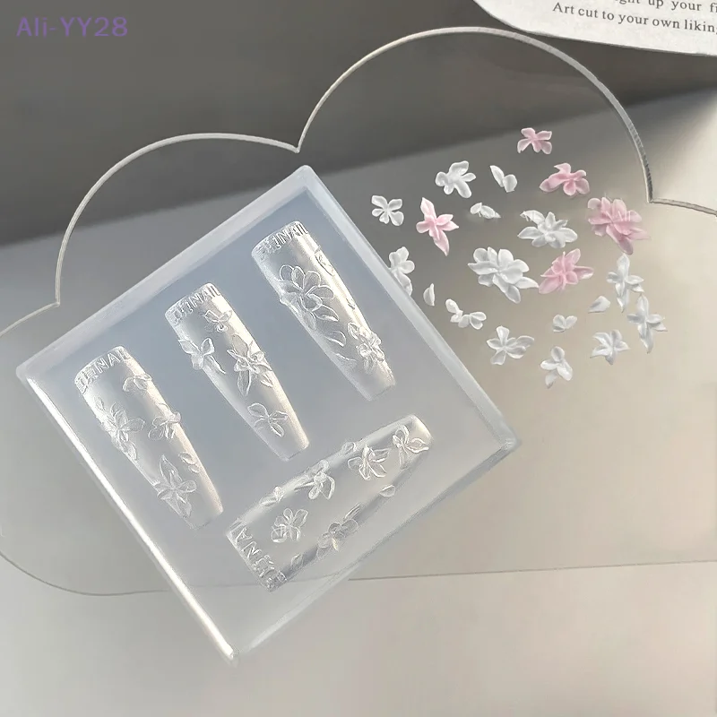 【YY28】3D 꽃 네일 실리콘 몰드 네일 꽃잎 네일 아트 조각 템플릿 DIY 매니큐어 디자인 도구
