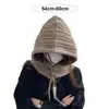Ladies Scarf Hat Cozy Thicken Imitation Cashmere Scarf Hat Set for Women Winter Warm Wool Pullover Windproof Drawstring Scarf 2