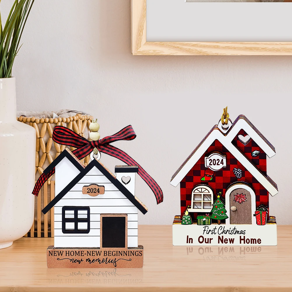 Home Ornament Wooden Housewarming Gift for First Christmas in New Home Perfect for Couples and Families