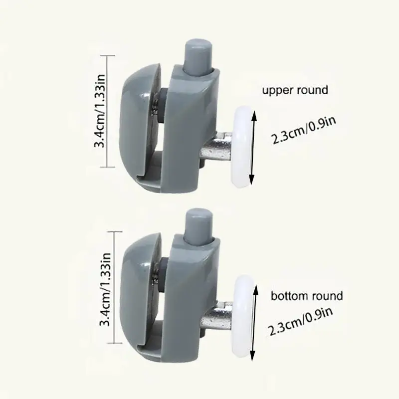 23/25mm 1Pair Shower Rooms Cabins Pulley Nylon Stainless Steel Shower Room Roller Runners Wheels Pulleys