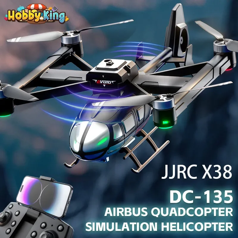 JJRC X38 هليكوبتر تعمل بالتحكم عن بعد Rc بدون طيار مع كاميرا مزدوجة صور أوتوماتيكية بدون فرش طائرة أربعة محاور Hd طائرة بدون طيار Fpv هدايا للأطفال