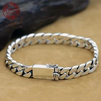 Bracelet en argent Sterling 100% S925, 8MM, Punk, bijoux en argent S925, ne se décolore jamais, certificat de transport, bijoux cadeaux pour hommes et femmes 1