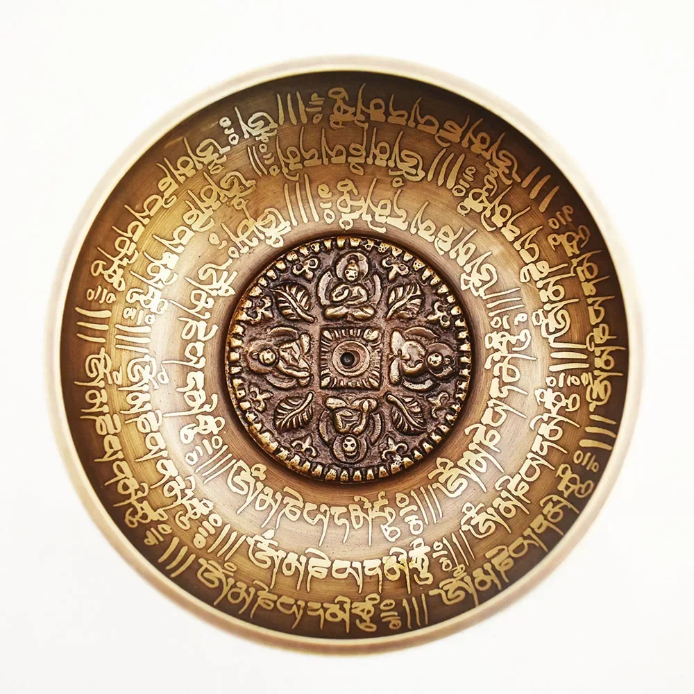 4 Buddha Mantra Singing Bowl Top Sound Tibetan Bowls for Yoga Relaxation Meditation Fengshui 4
