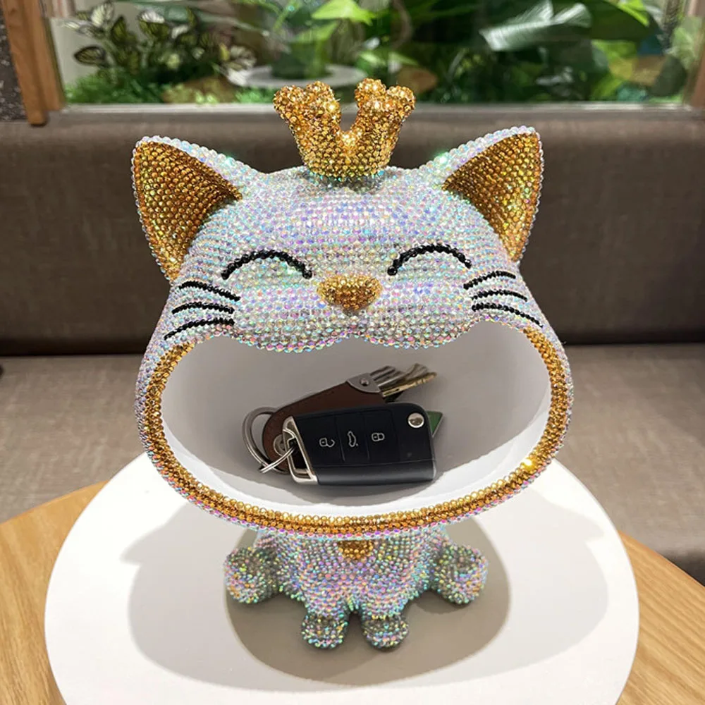 

Hand-Inlaid Rhinestones Furnishings Porch Cabinet Put The Key To Receive The Tray Living Room Door Light Luxury Home Decoration