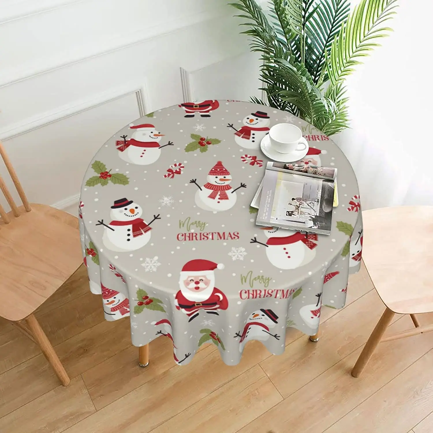 Yizunnu Tovaglia Natalizia Rotonda In Pizzo – Colore Bianco, 160x230 Cm, Elegante Decorazione Per La Tavola Delle Feste