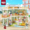 Children's  Diy Play House Toy Built-up Villa School Hospital  Assembling Small Furniture  Castle Doll House Girl Christmas Gift 3