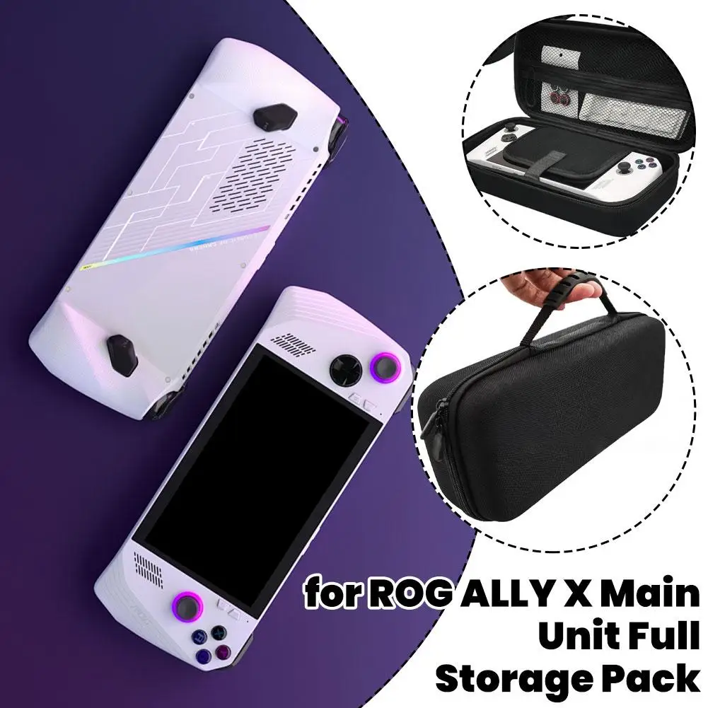 ROG Ally X용 EVA 휴대용 케이스 가방 보호용 수납 파우치 쉘 ROG Ally X 메인 유닛용 풀 수납 가방