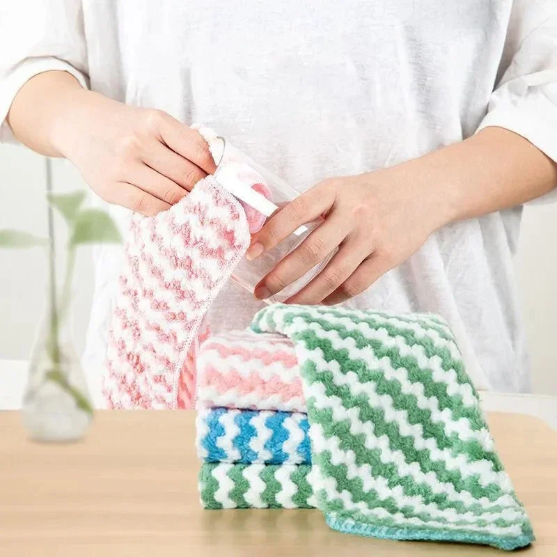 Coral Fleece Dish Cloth 15pcs