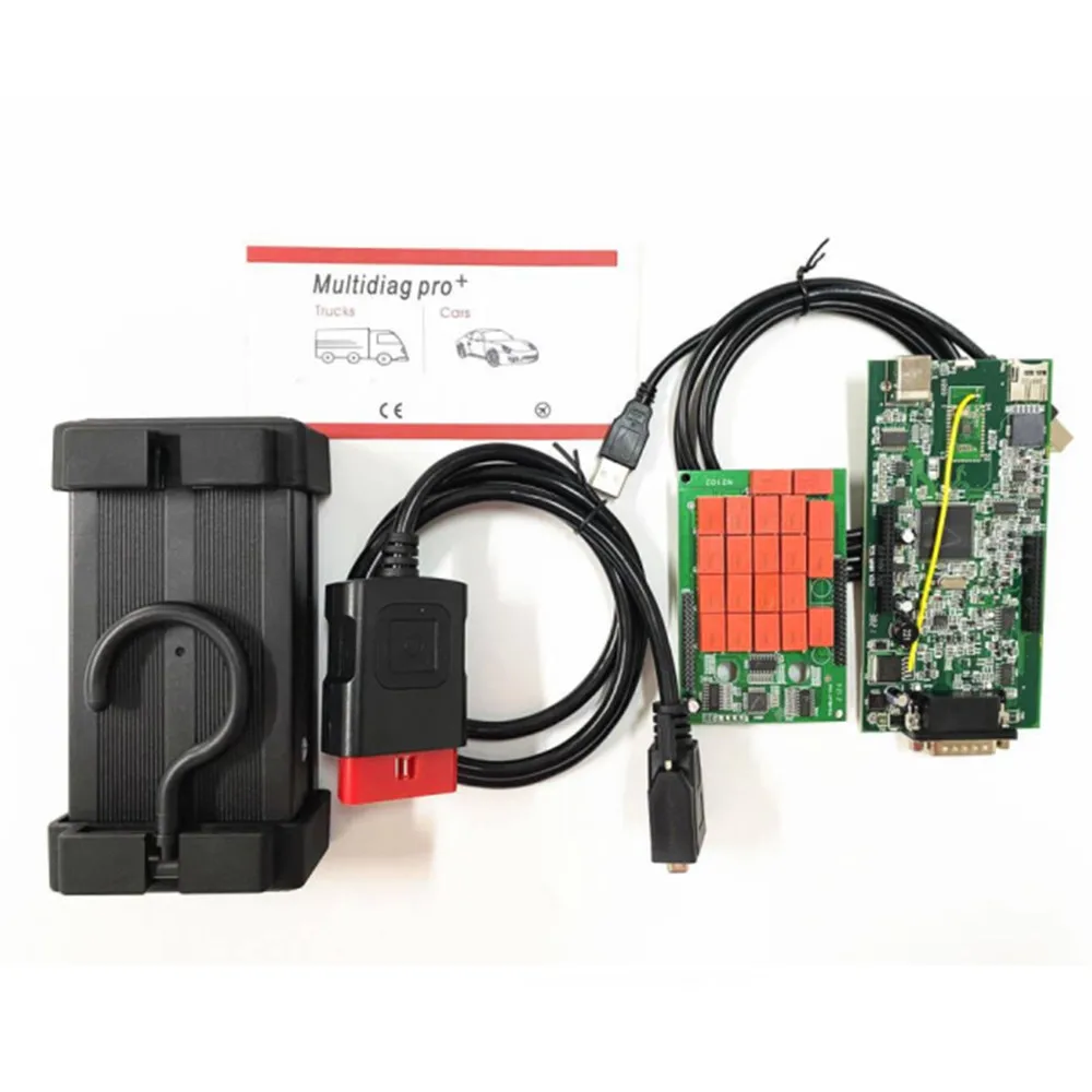 Multidiag Pro+ .R3 .11 BT USB V3.0 Dual Green PCB Board TCS PRO+ NEC Relays Car Diagnostic Scanner