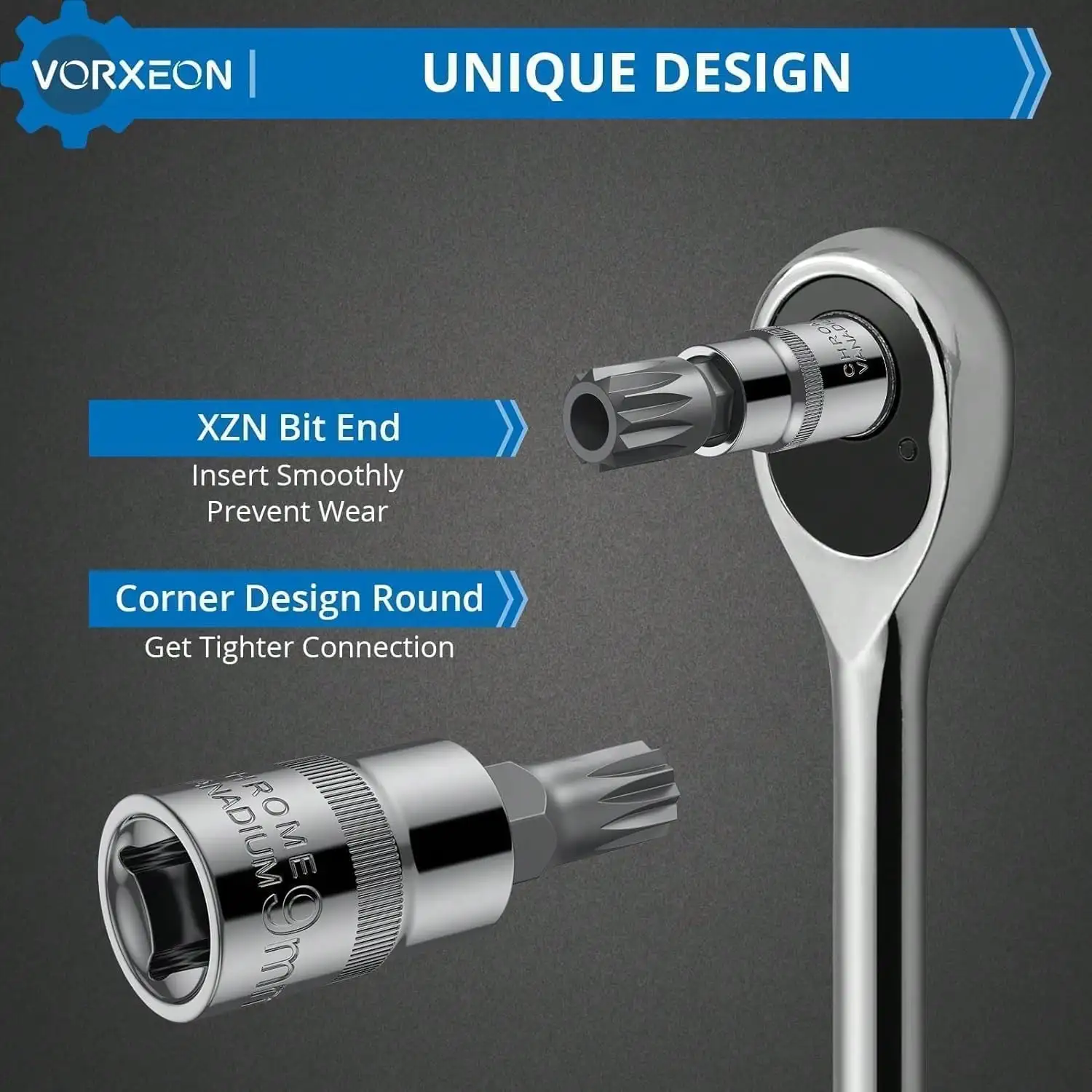 XZN Triple Square Spline Bit Socket Set Image 5