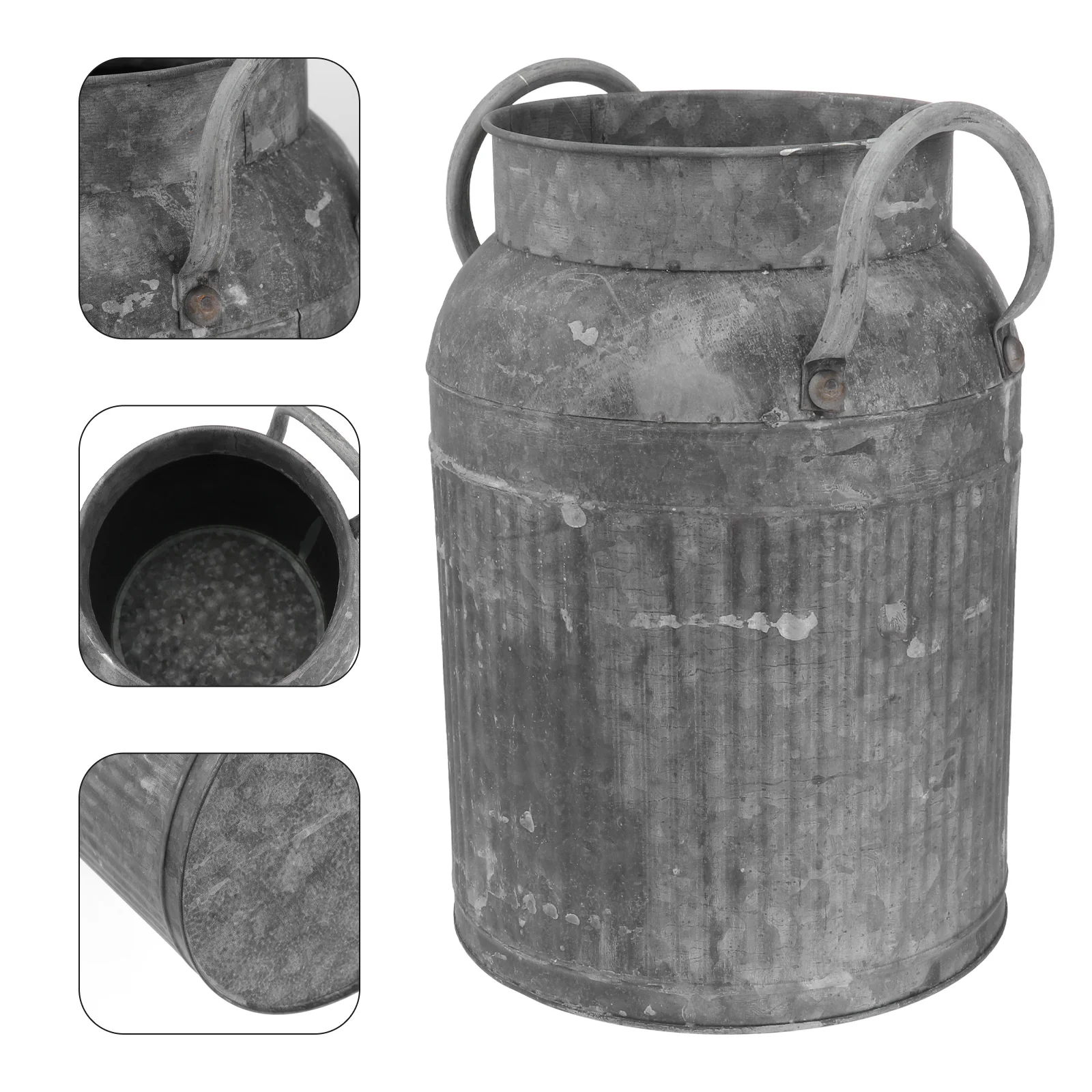Metal Milk Jug Planter Child Water Pitcher Decorative Rustic Vase Galvanized Sheet Flower Pot 3