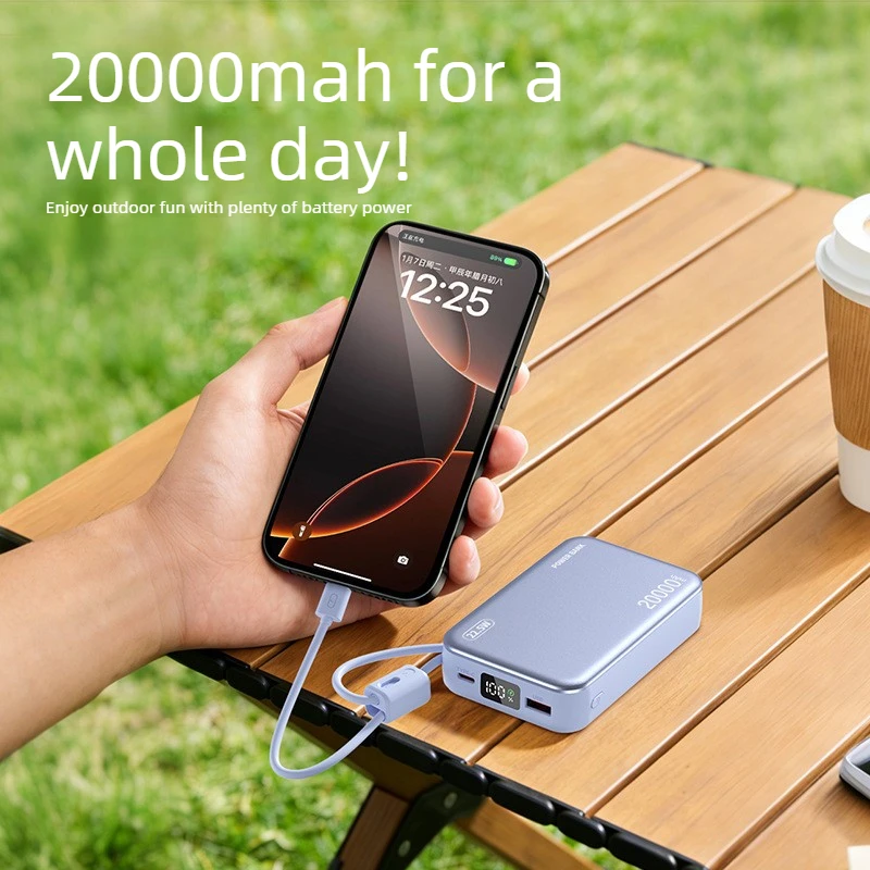 Power Bank da 20000mAh con Ricarica Rapida 66W, Batteria Esterna Certificata CCC con Cavo di Ricarica per iPhone Samsung Huawei Xiaomi - Image 6