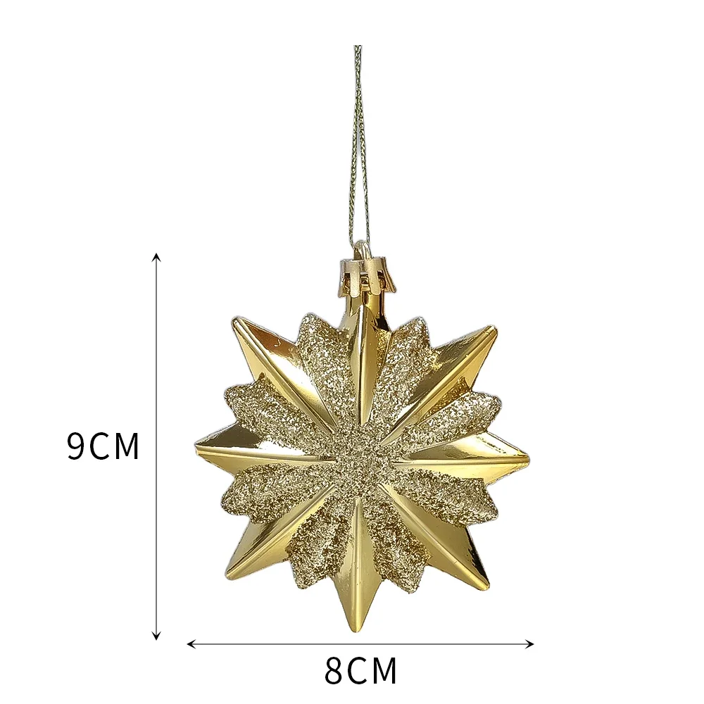 4Pcs Merry Christmas Pendant Gold Star Xmas Tree Hanging Ornaments Christmas New Year Navidad Decorations Xmas Kids Gifts
