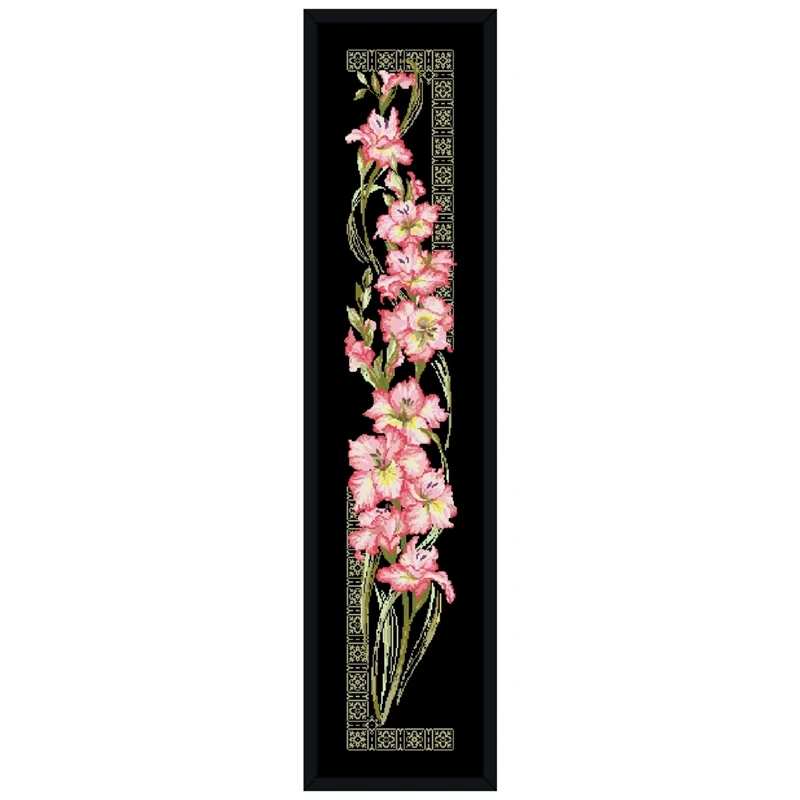 Iris Daffodil Orchid cross stitch package flower aida 18ct 14ct 11ct black cloth people kit embroidery DIY handmade needlework embroidery thread,cross stitch kit,embroidery fabric,embroidery stabilizer