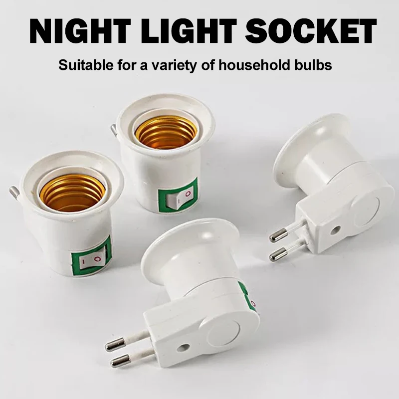 220v High Quality E27 Lamp Base Eu Plug Lamp Holder Converter Screw