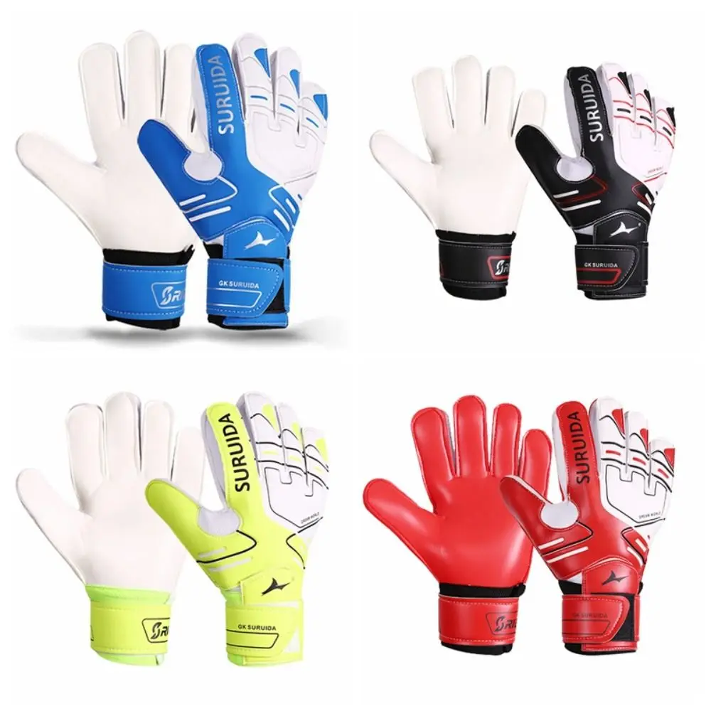 

1 Pair Anti Slip Goalkeeper Gloves Latex Size 5-10 Game Goalkeeper Gloves Thickened Cushioning Kids Football Goalie Gloves