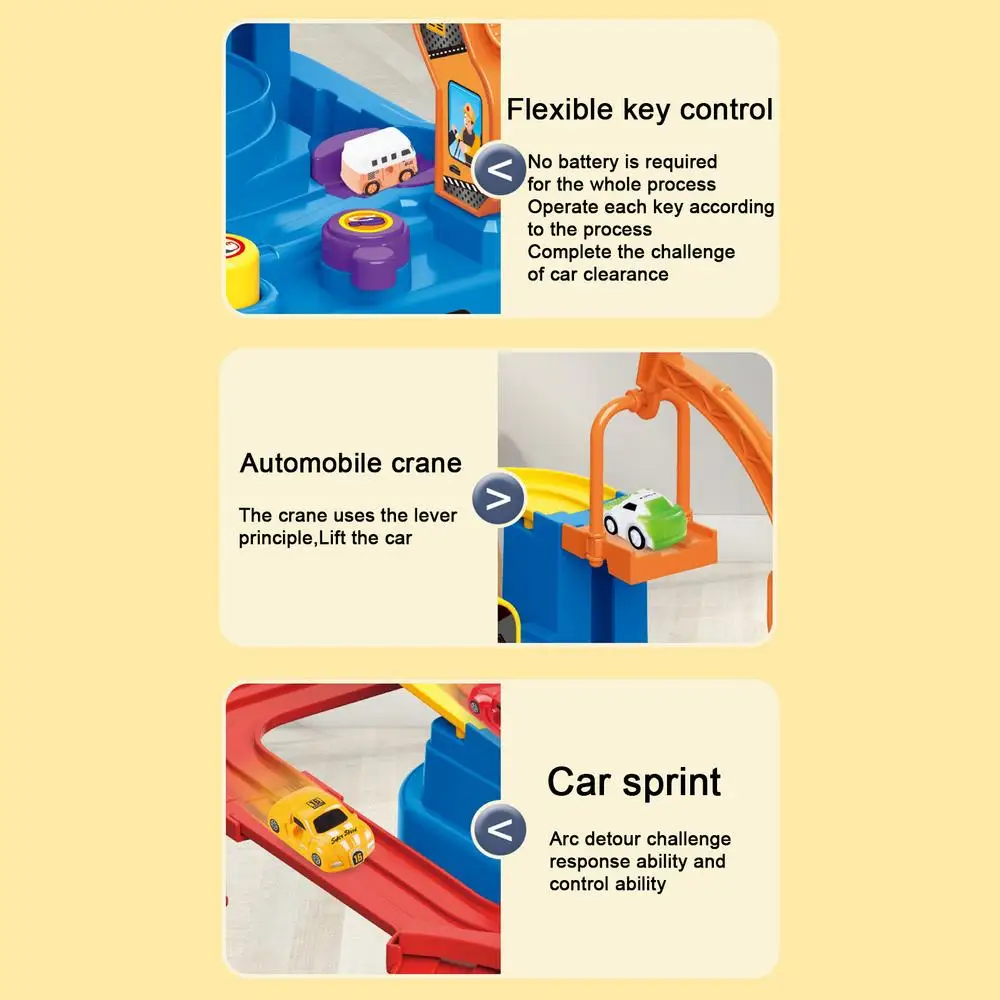 Race Car Tracks Car Adventure Game Mechanical Interactive Train Toy Puzzle Car Track Playsets Kids Toys Gifts