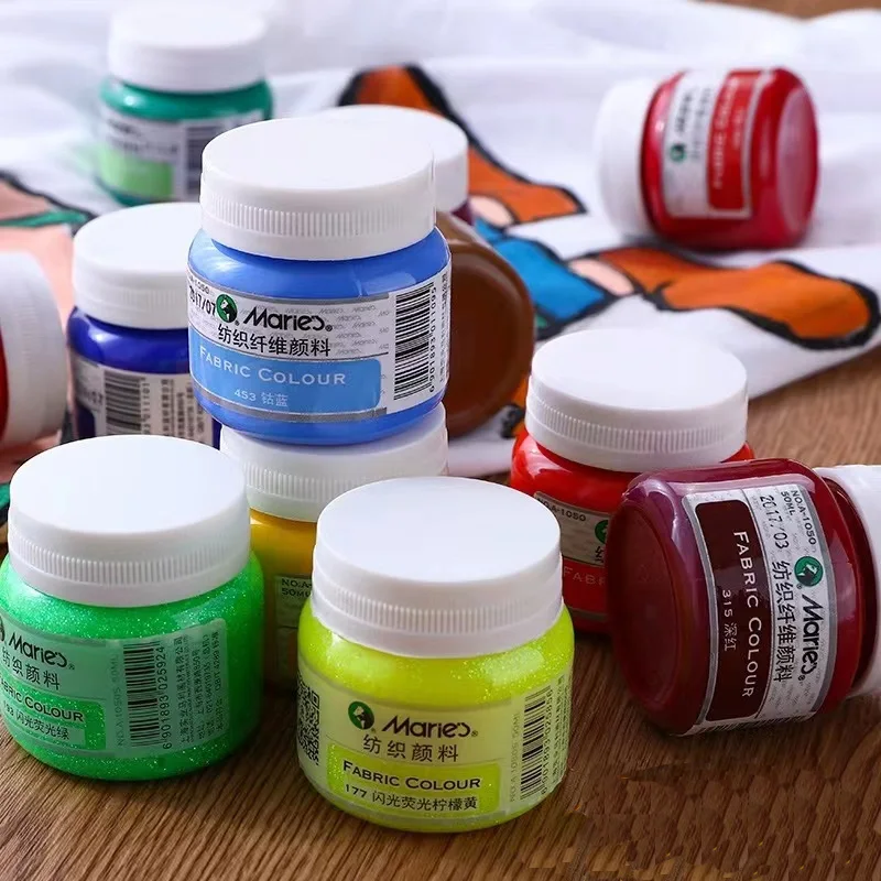 50ML Glitter Textile Fiber Pigment DIY Hand-painted Clothes Canvas Shoes Waterproof Non-fading Art Painting Graffiti Pigment