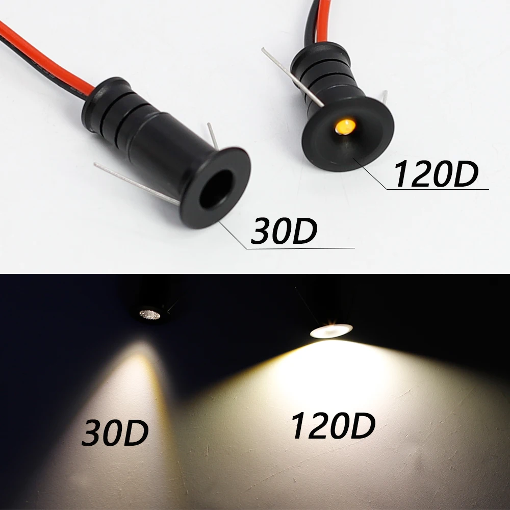 LED Spotlight Miniature Lights Super Mini Spot LED 12V Spotlight 0.5W Dimmable Spot Lights Recessed Ceiling Spotlight IP65 Car KTV Bar Bedroom Stair Lamps