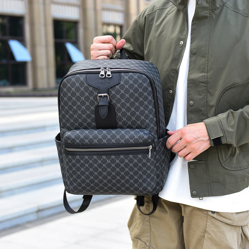 Zaino da Uomo alla Moda, Grande Capacità, Impermeabile, per Viaggi, Alta Qualità, Borsa per Computer, Versatile, per Studenti e Scuola - immagine 4