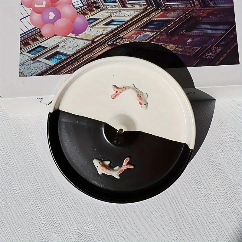 Incense Holder Minimalist Circular Incense Burner for Cone or Stick Incense Ceramic Ash Catcher Handmade Incense Stick Burner