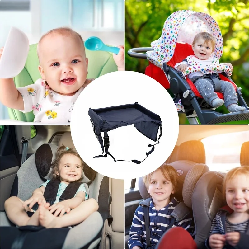 Road Trip Essentials Kids Travel Tray For Car Seats Large Activity Lap Tray Table Pocket Organizer children car seat tray