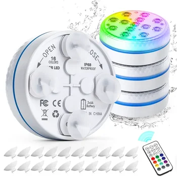 Updated Submersible 13LED Underwater Light with Remote Control Underwater Pool Light IP68 Bright Lamp RGB for Pond/Pool/Aquarium 1