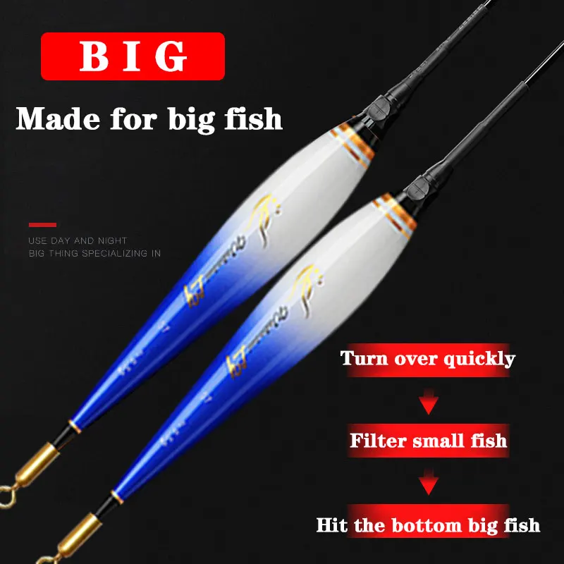 2024New 2Piece LED Night Fishing Float Rock Fishing Short 3 Corner Tail 5.2MM Eye-Catching Highly Sensitive Outdoor Fishing Gear