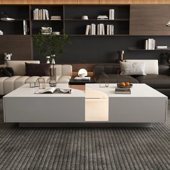FUFU&GAGA 55.1'' Wide Modern Coffee Table 1