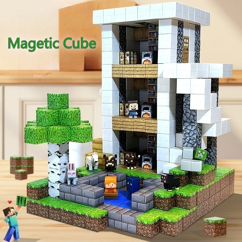 STEM Educational Magnetic Building Blocks Toys for Kids Non-Toxic ABS Plastic Magnet World Construction Set for Children Gifts