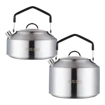 Camping Water Kettle 1L/1.5L Outdoor Coffee Kettle Tableware Picnic Supplies Equipment Utensils Camping Tea Kettle Cookware 6