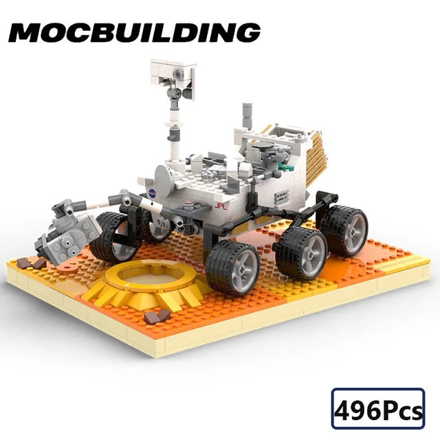Juego de bloques de construcción para niños, juguete de ladrillos para armar vehículo espacial Mars Rover y Martian Land Surface MOC, ideal para regalo 1