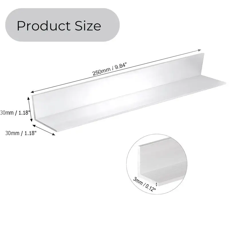 250mm Langes 6061 Aluminium-Winkelprofil, L-förmiges Aluminiumlegierungs-Dreiecksprofil für Dekorationsmaterialien – Detail 2