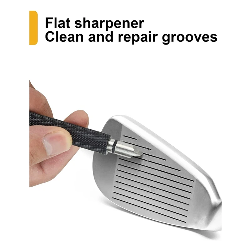 Golf Club Cleaner Kit, Retractable Golf Brush And 2 Golf Club Groove Sharpener For U & V-Grooves, Golf Club Cleaning Kit
