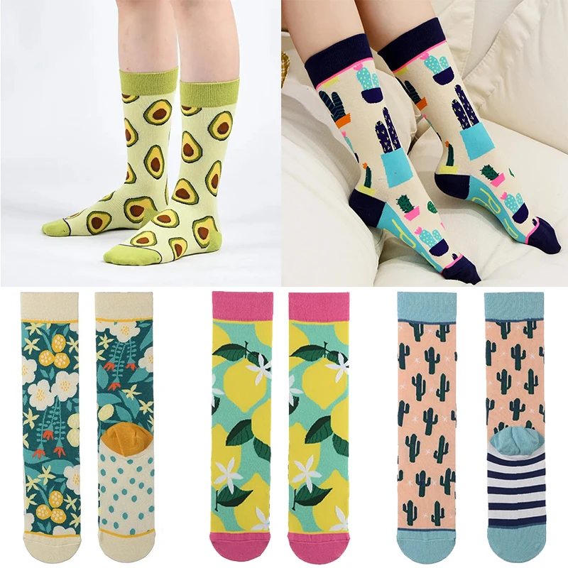 

Fashion Colorful Autumn Winter Stocking Women's Socks Plant Hedgehog Slothsi Cotton Socks Personality Straight Trendy Socks