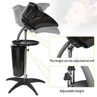 Évier à shampoing réglable avec vidange, bassin de salon, support de tuyau en acier inoxydable portable, bol de lavage à contre-courant pour cheveux, recommandé pour les salons de coiffure 6