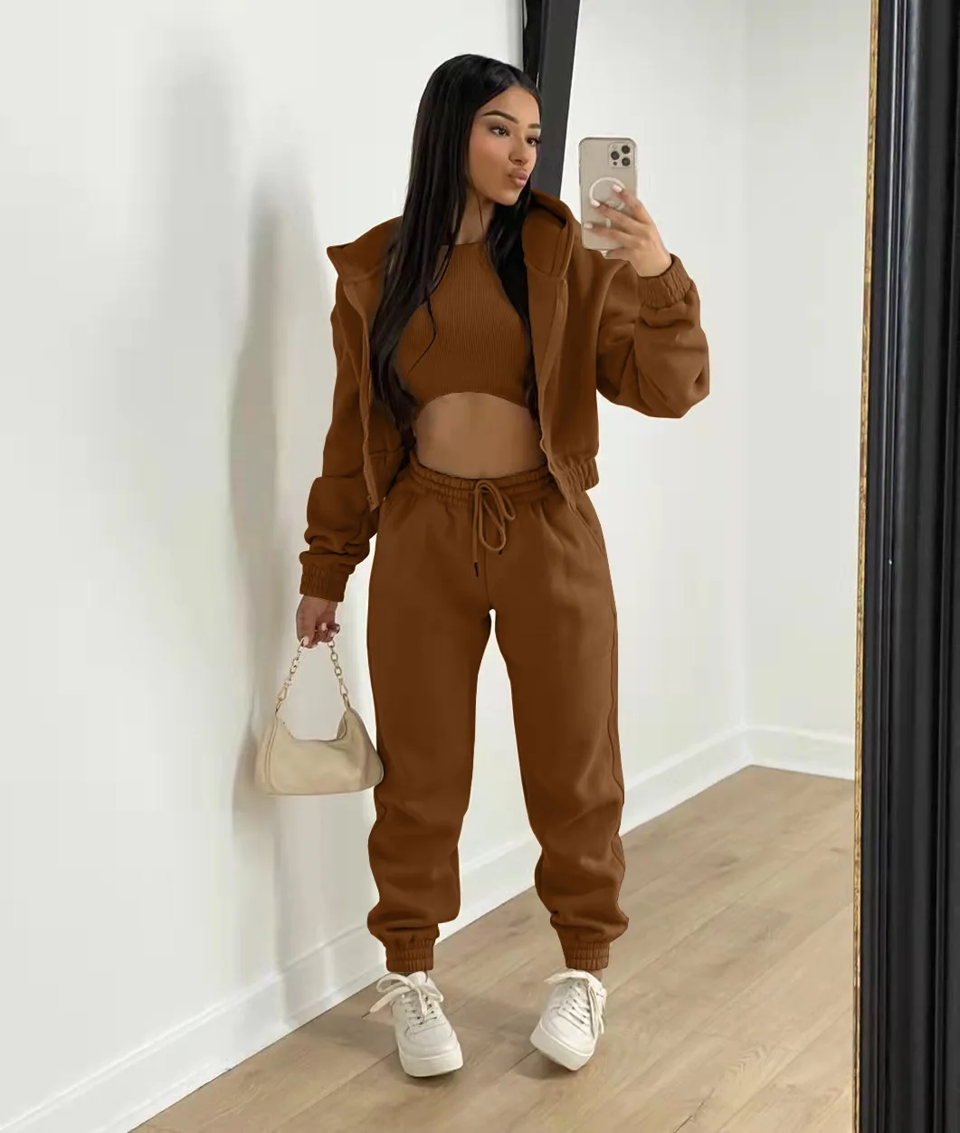 Sweatpants Hoodie Set Women | Women Jogger Sweatpants Set | Jogger Sweat  Suits Women - Pant Sets - Aliexpress