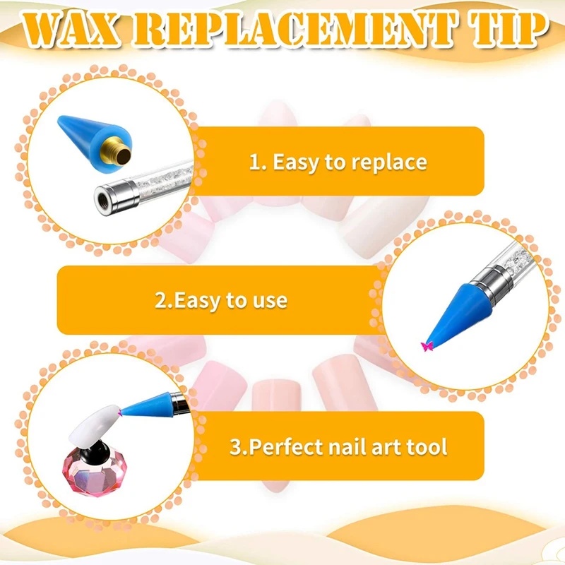 16 Pieces Nail Rhinestones Picker Replacement Head Tips For Nail Dotting Pen To Pick Up Nail Gem Jewelry 5