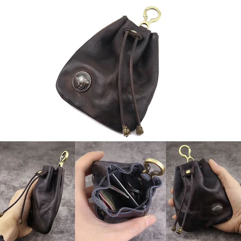 Dice Bag Artificial Leather Vintage Waist Bag Japanese Style Drawstring Pouch D&D MTG RPG Table Games Gift Coin Purse