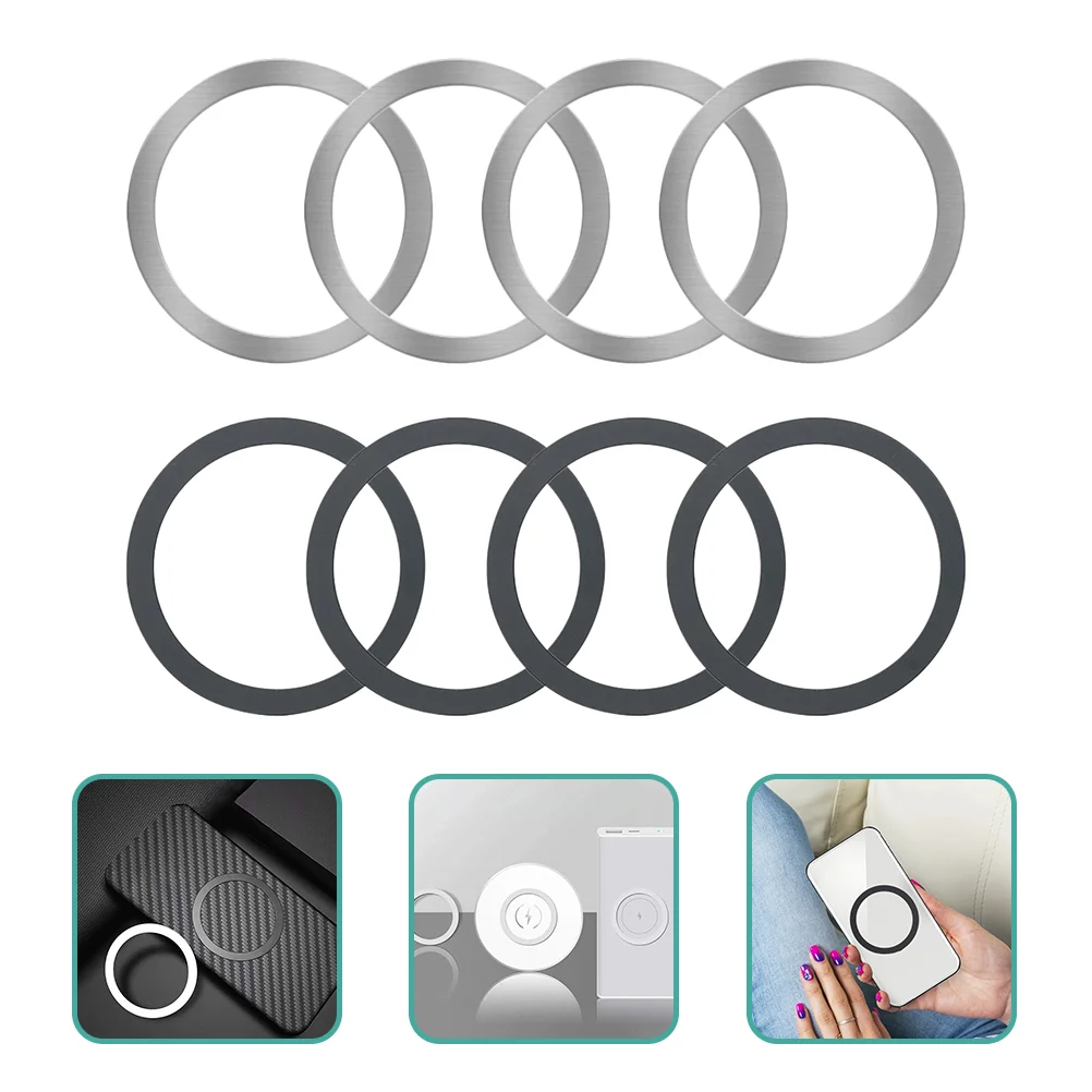 

8 Pcs Mobile Phone Magnetic Iron Sheet Metal Rings for Car Mount Wireless
