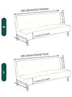 LANMOLIFE Stretch Futon Sofa Bed Cover For Armless Sofa Covers Spandex Non-Slip Machine Washable Furniture Protective Covers 2