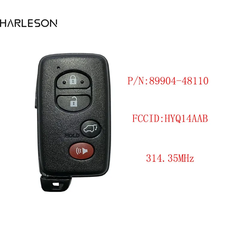 4 Button 2008-2013 For Toyota Highlander  Smart Key Fob FCC HYQ14AAB PN 89904-48110 Board No 271451-0140