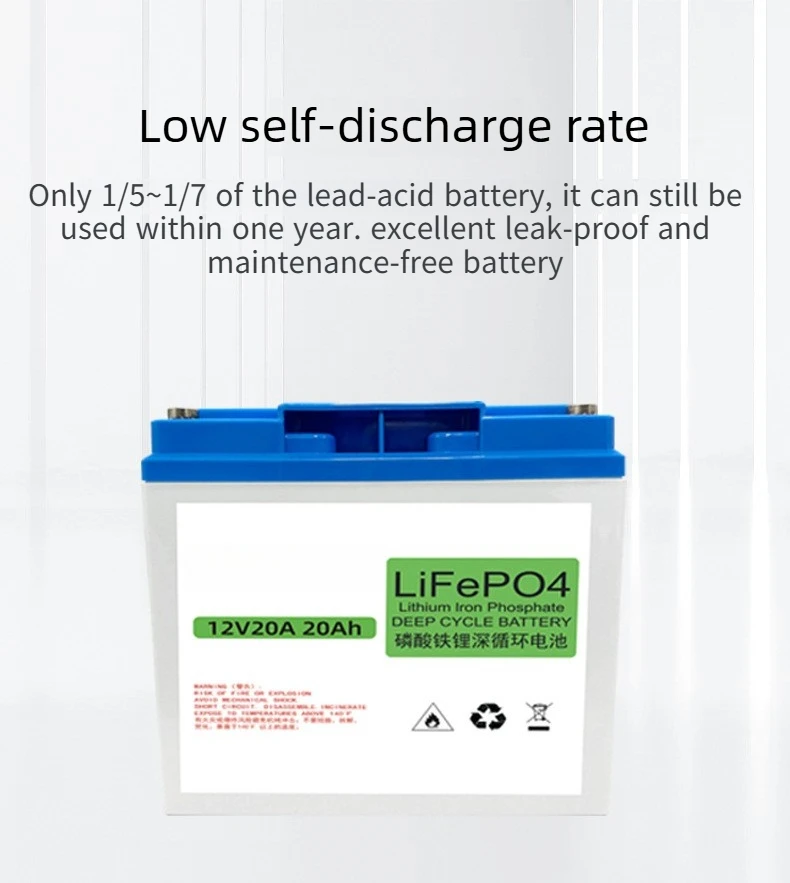 12V 20Ah LiFePO4 Deep Cycle Solar Battery Energy Storage Battery for RV Off-Grid