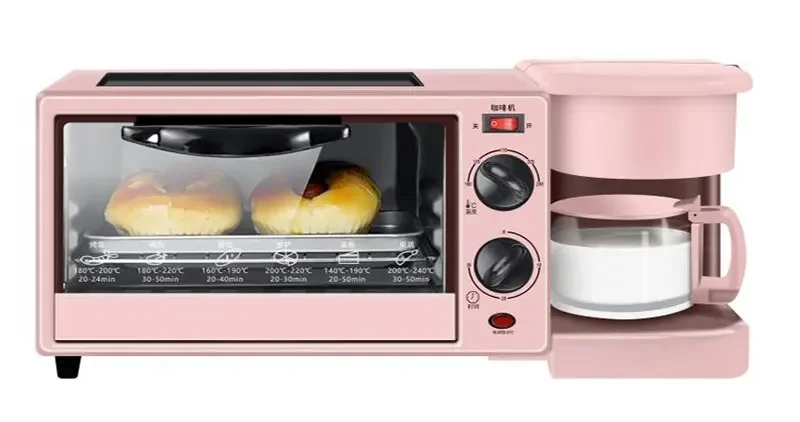 3 In 1 Breakfast Makers Set Accessories Toaster Coffee Pot Oven Glass Frying Pan Breakfast Maker Machine 3