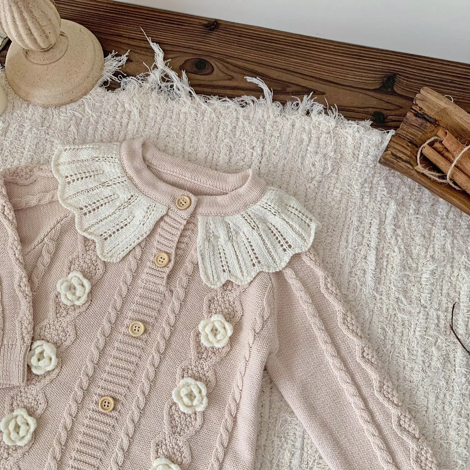 Baby Girls Knit Long Sleeve Bodysuit Sweater