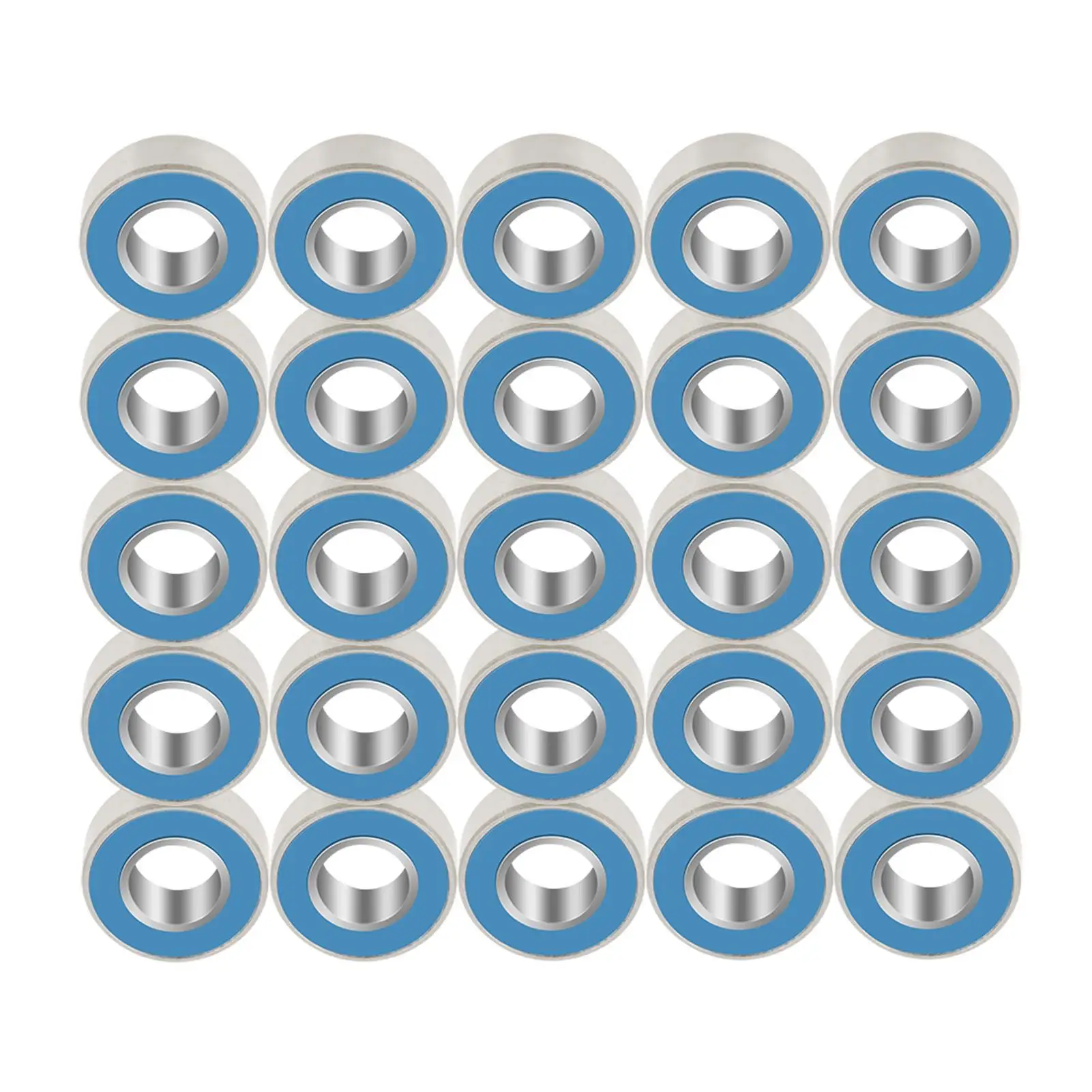 25Pcs MR115-2RS Miniature Steel Ball Bearings, Rubber Sealed, 5x11x4mm-High Precision Blue Bearings